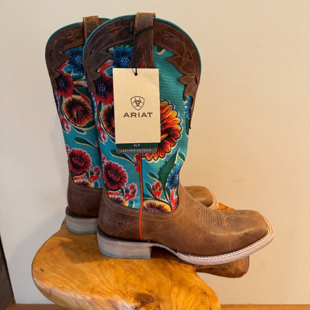 Ariat Women's Floral Textile Circuit Champion Western Boots - Broad Square Toe